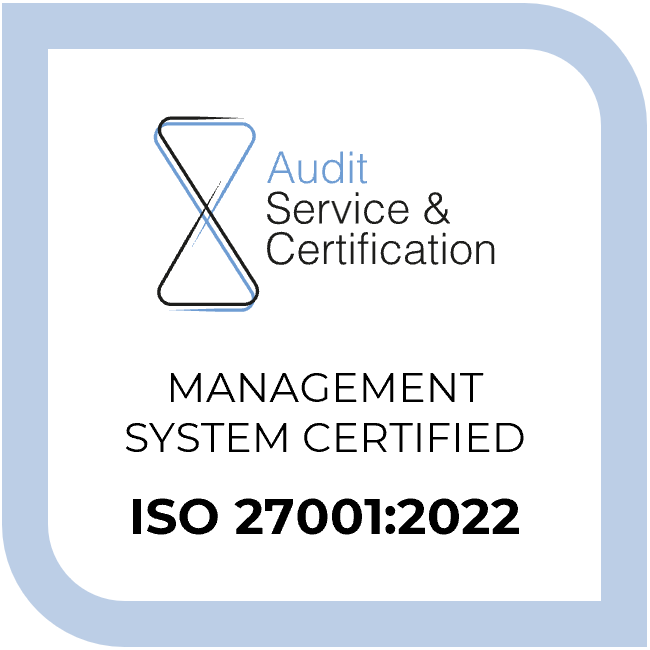Badge della certificazione ISO/IEC 27001:2022